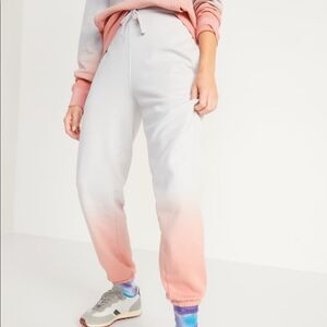 New OLD NAVY Jogger Sweatpants Ombré Tie Dip Dye Ivory Coral Peach Men M Women L